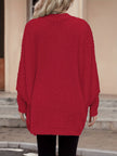 Women's Open Front Cardigan Sweater, Ribbed Knit Long Sleeve