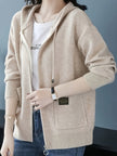 Women's Zip Up Cardigan, Lightweight Knit Hoodie with Pockets