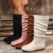 Slouchy mid calf boots for women, low heel, view 11