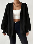 Women's Chunky Knit Cardigan, Open Front Oversized Cardigan Sweater