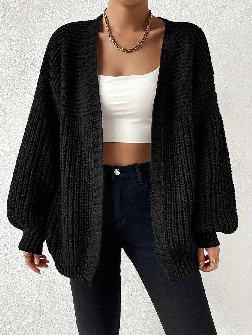Women's Chunky Knit Cardigan, Open Front Oversized Cardigan Sweater