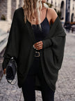 Women's Open Front Cardigan Sweater, Ribbed Knit Long Sleeve