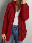Women's Hooded Cardigan, Plush Lined Sweater Jacket with Pockets