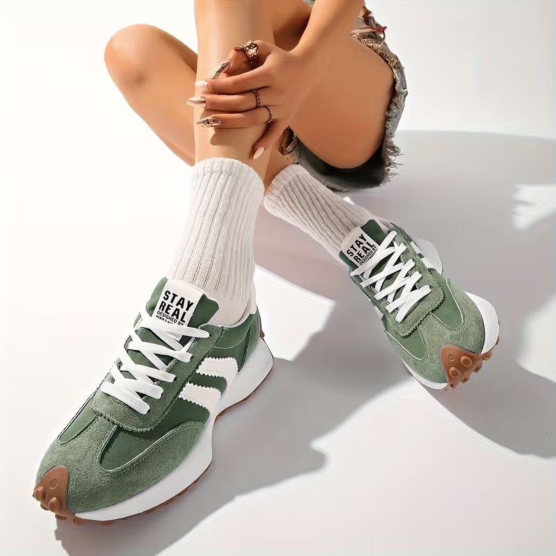 Women's Chunky Sneakers, Retro Platform Gum Sole Trainers
