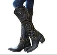 Women's Heeled Knee High Boots, Pointed Toe Block Heel Tall Boots