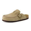 Women's Comfortable Slip On Walking Shoes, Suede Moc Toe with Cork Midsole