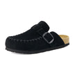 Women's Comfortable Slip On Walking Shoes, Suede Moc Toe with Cork Midsole