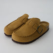 Women's Comfortable Slip On Walking Shoes, Suede Moc Toe with Cork Midsole