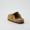Women's Comfortable Slip On Walking Shoes, Suede Moc Toe with Cork Midsole