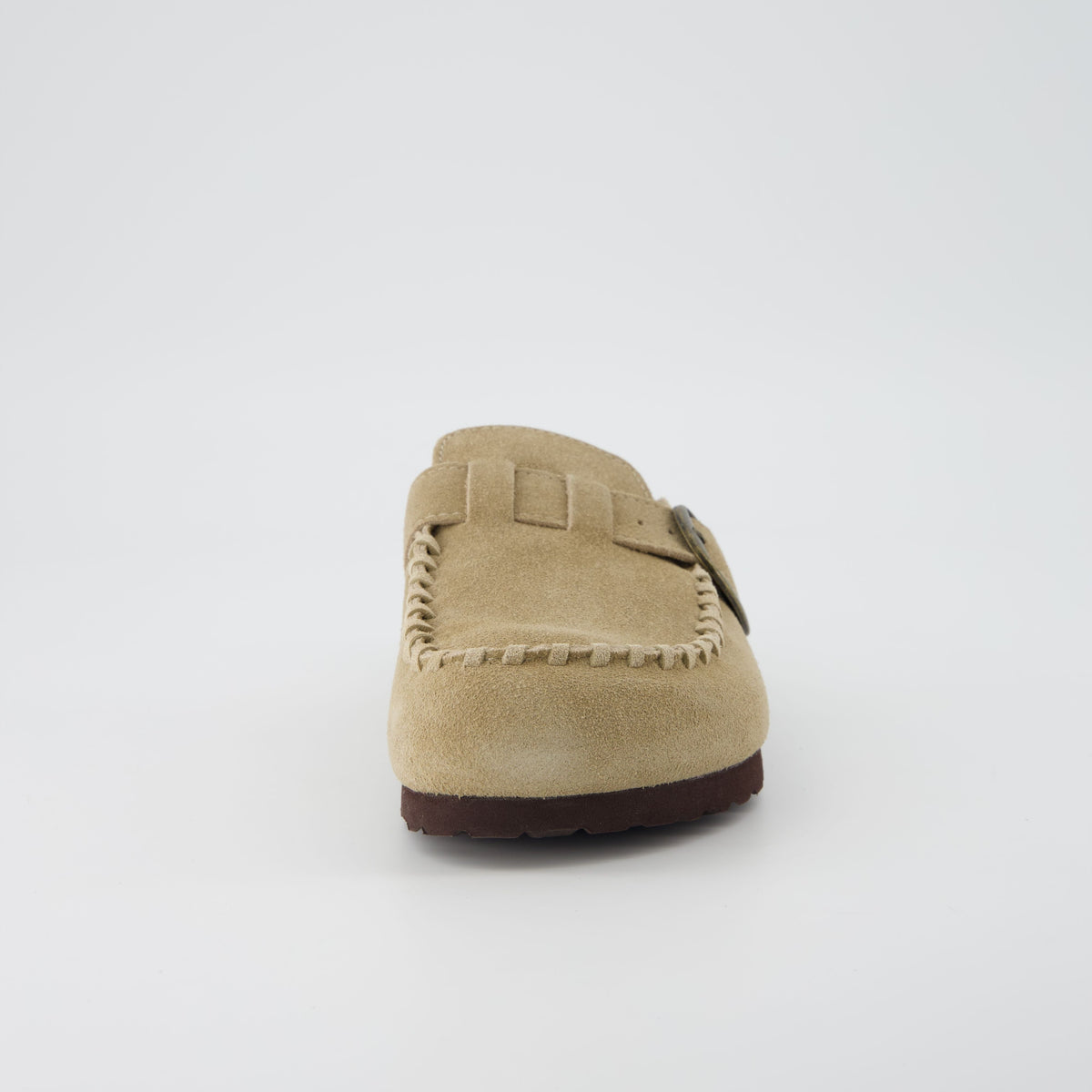 Women's Comfortable Slip On Walking Shoes, Suede Moc Toe with Cork Midsole