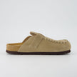 Women's Comfortable Slip On Walking Shoes, Suede Moc Toe with Cork Midsole