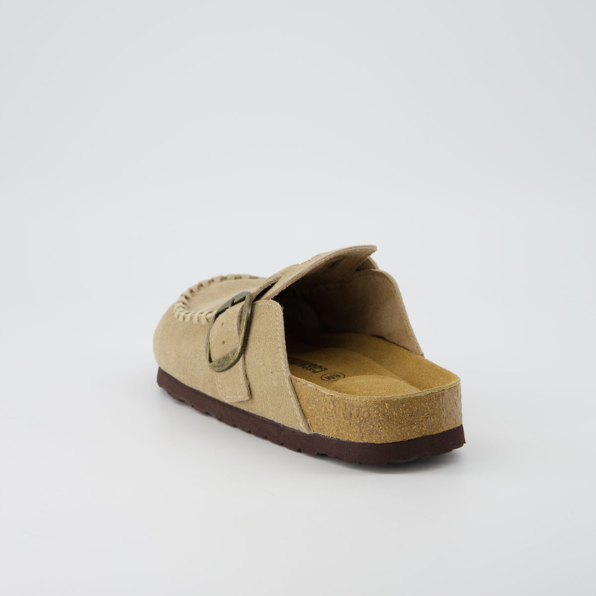 Women's Comfortable Slip On Walking Shoes, Suede Moc Toe with Cork Midsole