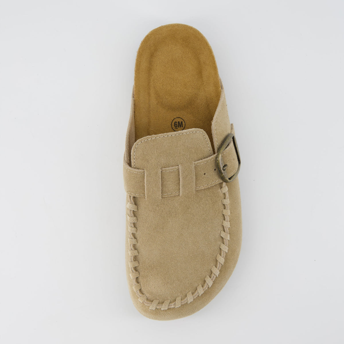 Women's Comfortable Slip On Walking Shoes, Suede Moc Toe with Cork Midsole