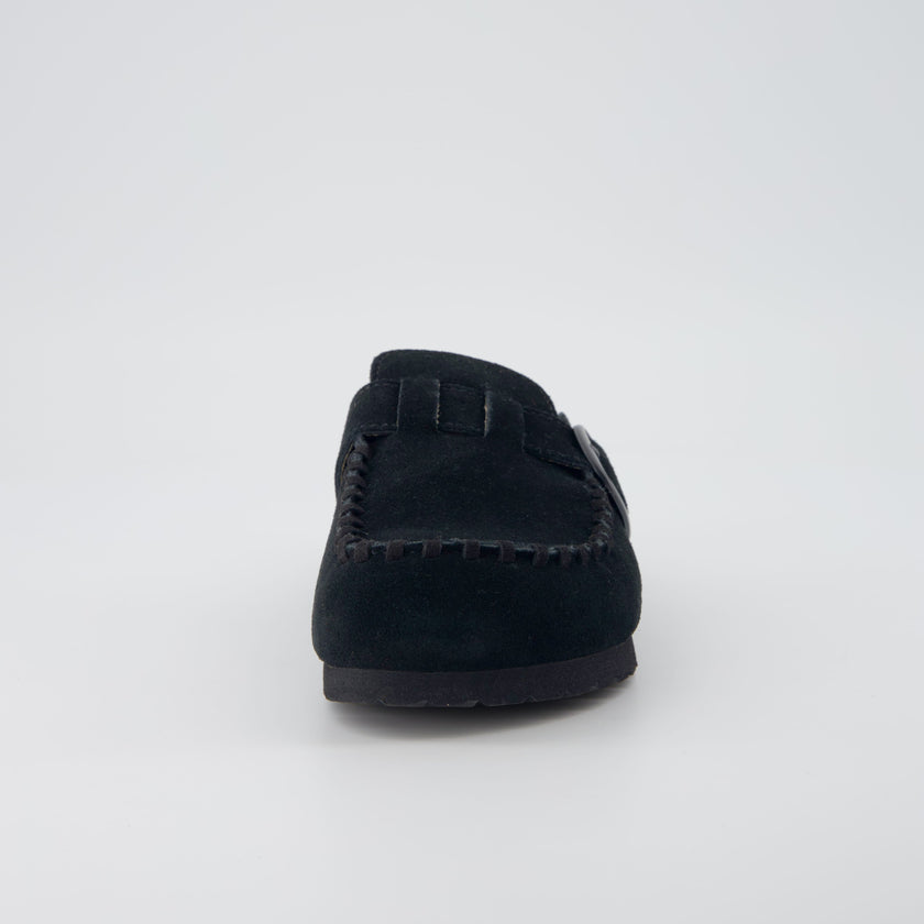 Women's Comfortable Slip On Walking Shoes, Suede Moc Toe with Cork Midsole