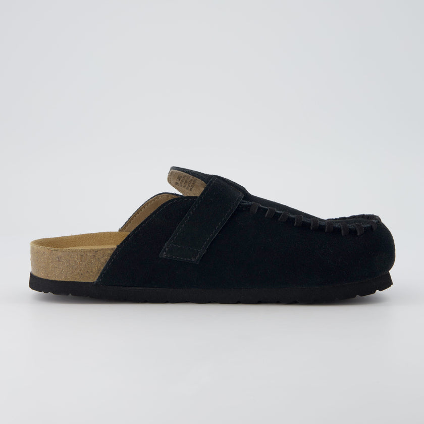 Women's Comfortable Slip On Walking Shoes, Suede Moc Toe with Cork Midsole