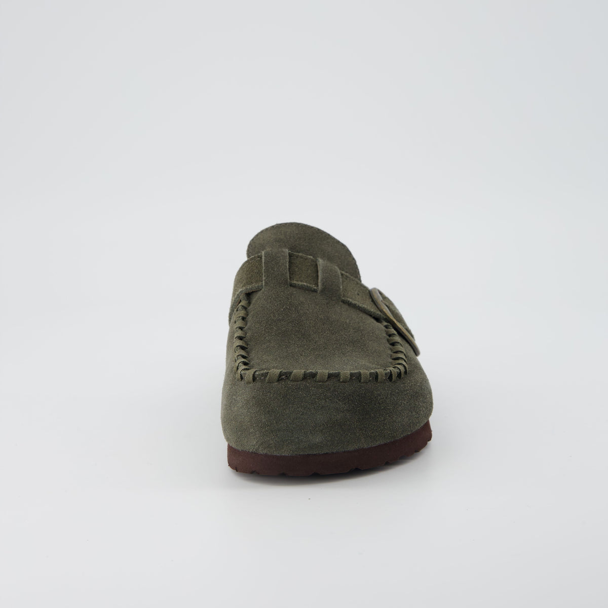 Women's Comfortable Slip On Walking Shoes, Suede Moc Toe with Cork Midsole