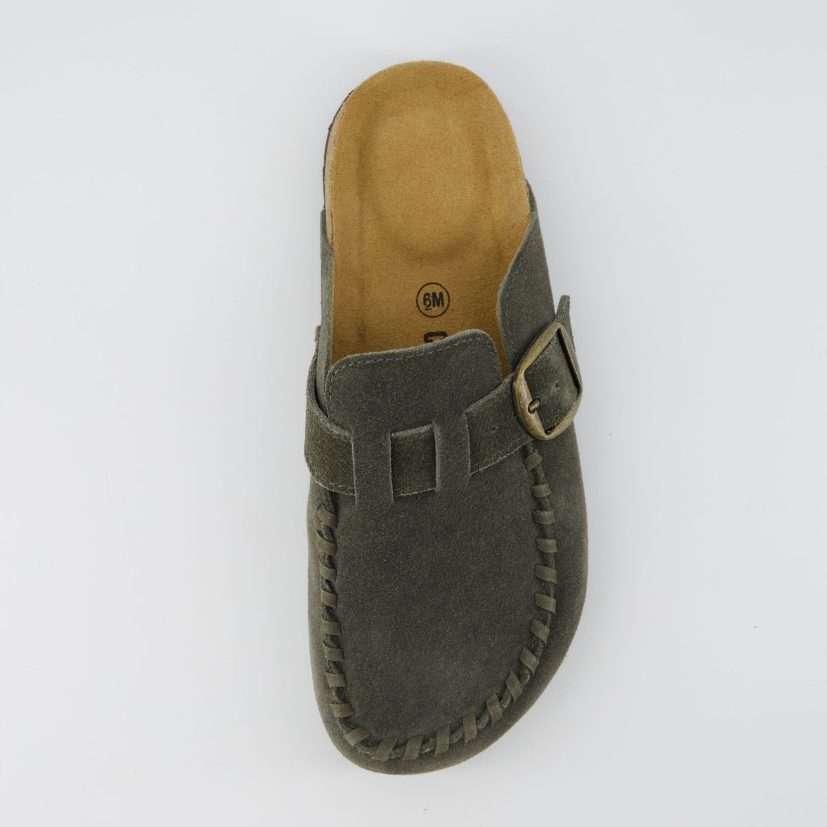 Women's Comfortable Slip On Walking Shoes, Suede Moc Toe with Cork Midsole