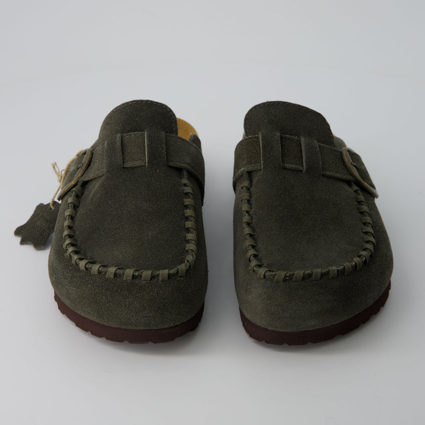 Women's Comfortable Slip On Walking Shoes, Suede Moc Toe with Cork Midsole