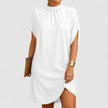 Women's Batwing Midi Dress, Mock Neck Loose Fit Split Sleeve Dress