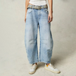 Women's Barrel Leg Jeans, High Waist Relaxed Curve Denim