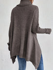 Women's Relaxed Turtleneck Sweater, Long High Neck Knit Pullover