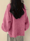 Women's Drop Shoulder Pullover Sweater, Relaxed Crew Neck Knit