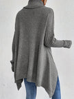 Women's Relaxed Turtleneck Sweater, Long High Neck Knit Pullover