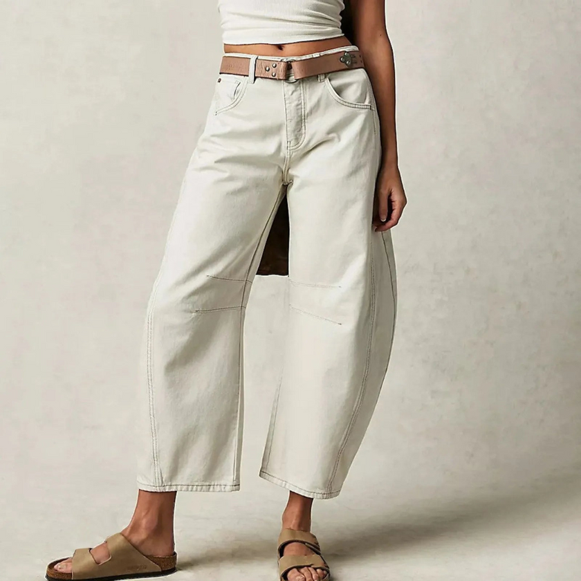 Women's Barrel Leg Jeans, High Waist Relaxed Curve Denim