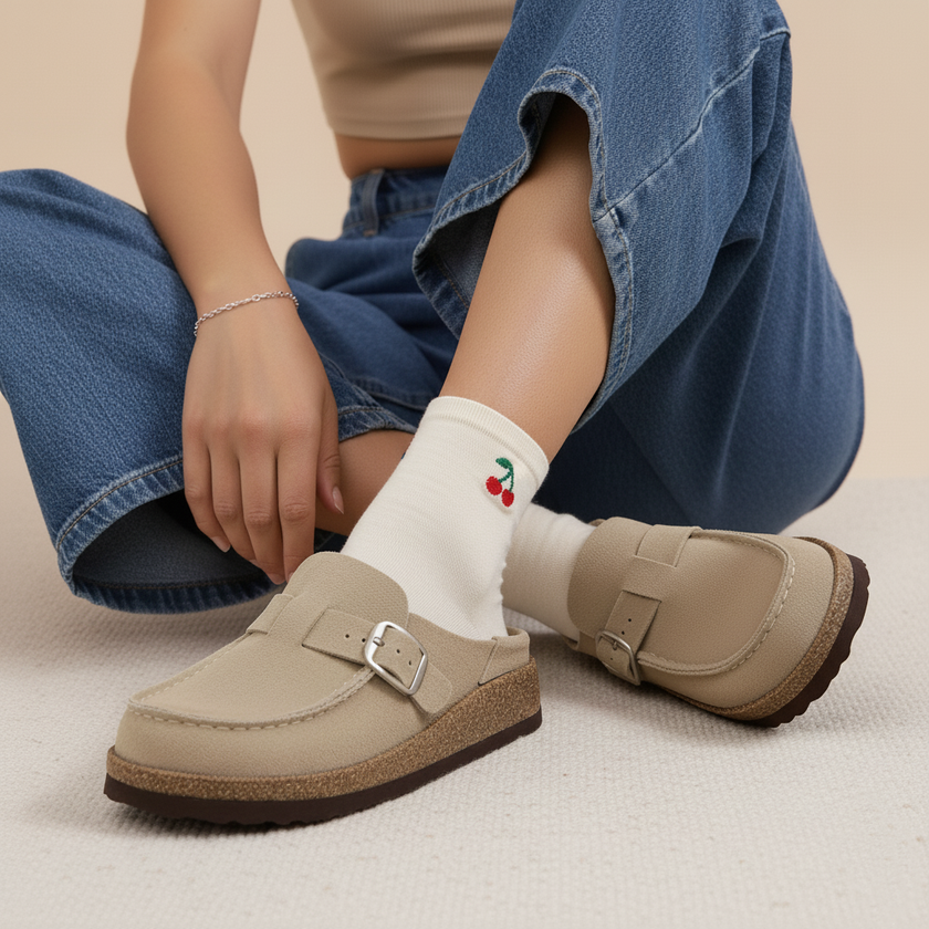 Black Clogs for Women, Slip-On Suede Clogs, Medium and Wide Width