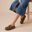Black Clogs for Women, Slip-On Suede Clogs, Medium and Wide Width