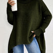 Women's Relaxed Turtleneck Sweater, Long High Neck Knit Pullover