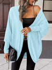 Women's Open Front Cardigan Sweater, Ribbed Knit Long Sleeve