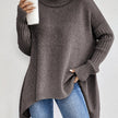 Women's Relaxed Turtleneck Sweater, Long High Neck Knit Pullover