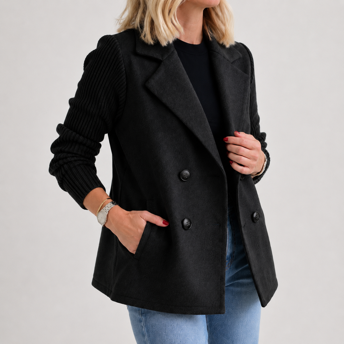 Women's Double Breasted Blazer, Work Blazer for Office, XS-3XL