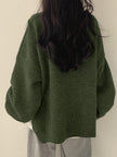 Women's Drop Shoulder Pullover Sweater, Relaxed Crew Neck Knit