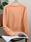 Women's V Neck Button Up Cardigan Sweater with Heart Buttons