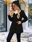 Women's Hooded Fall Jacket, Lined Zip Up with Drawstring Waist
