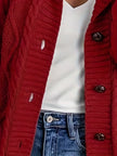 Women's Hooded Cardigan, Plush Lined Sweater Jacket with Pockets