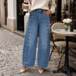 Women's Baggy Jeans, Y2K Distressed Wide Leg Denim, High Waisted