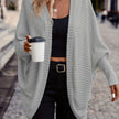 Women's Open Front Cardigan Sweater, Ribbed Knit Long Sleeve