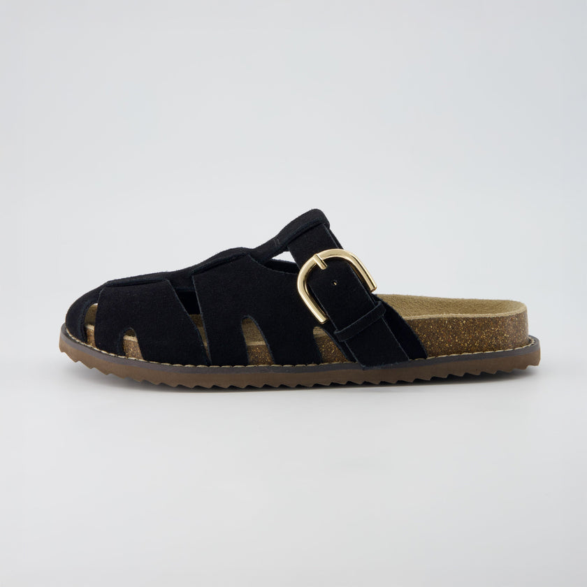 Clogs with Strap for Women, Suede Buckle Clogs, Medium and Wide Width