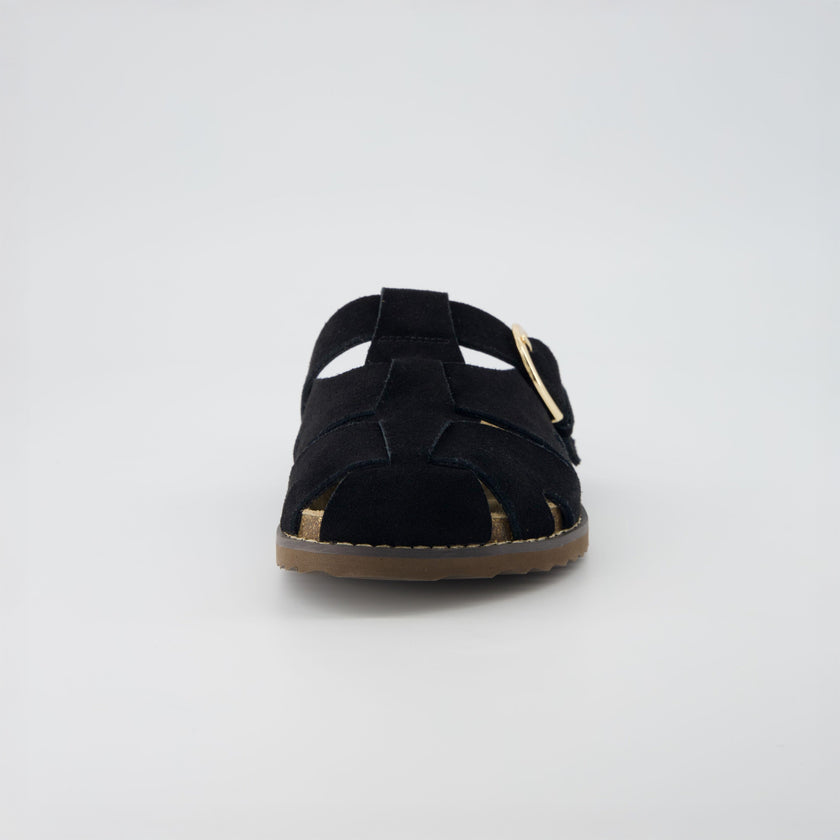 Clogs with Strap for Women, Suede Buckle Clogs, Medium and Wide Width
