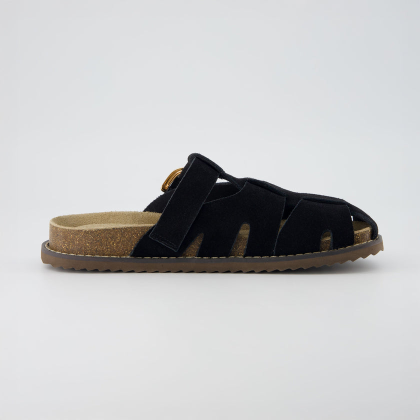 Clogs with Strap for Women, Suede Buckle Clogs, Medium and Wide Width