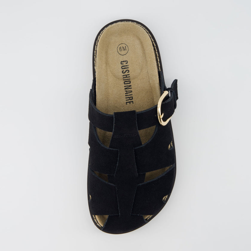 Clogs with Strap for Women, Suede Buckle Clogs, Medium and Wide Width