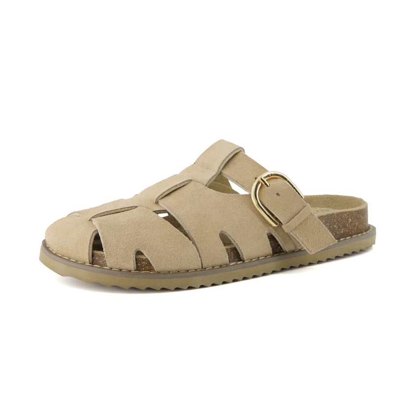 Clogs with Strap for Women, Suede Buckle Clogs, Medium and Wide Width