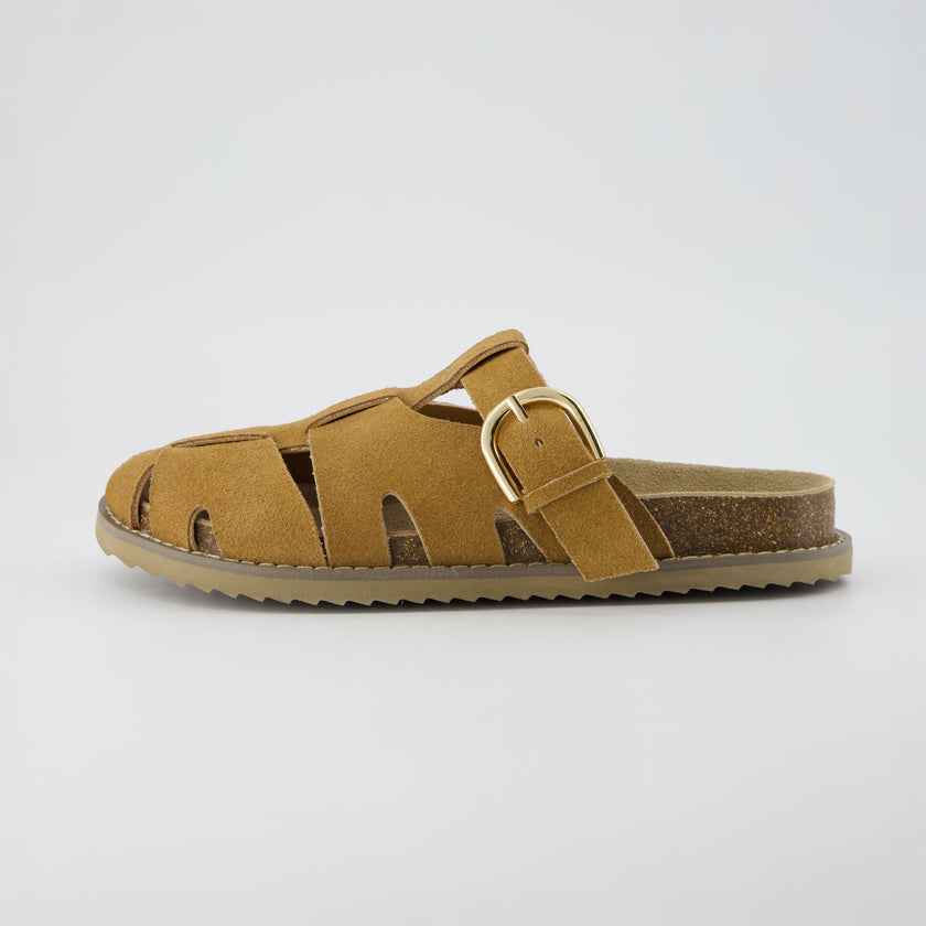 Clogs with Strap for Women, Suede Buckle Clogs, Medium and Wide Width