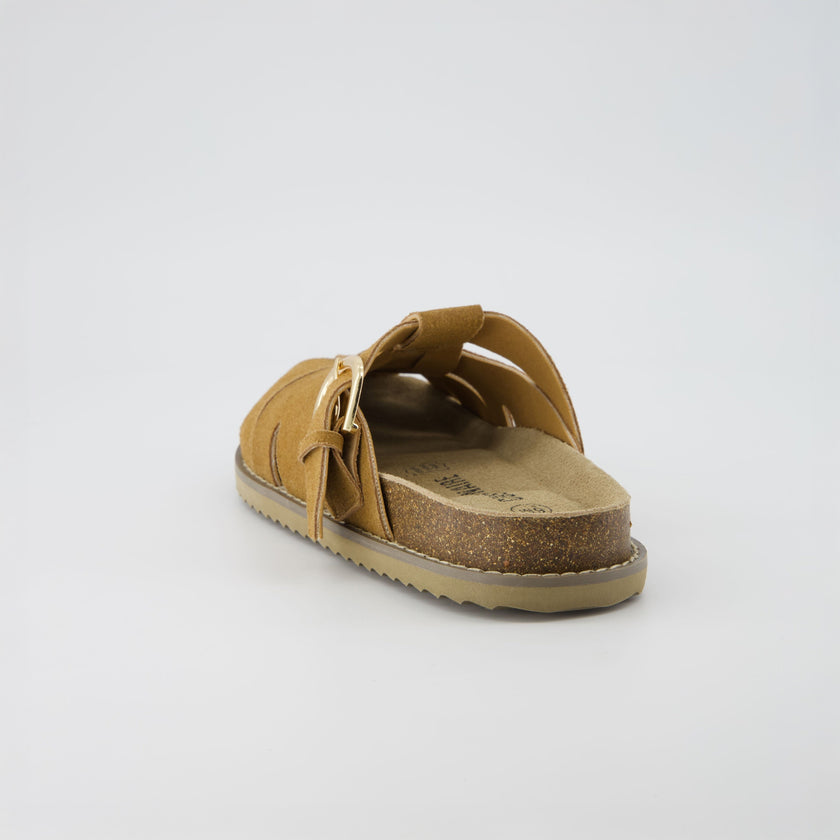 Clogs with Strap for Women, Suede Buckle Clogs, Medium and Wide Width