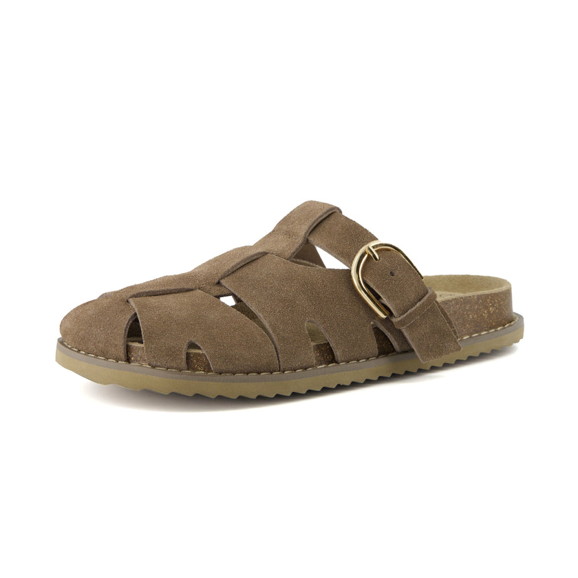 Clogs with Strap for Women, Suede Buckle Clogs, Medium and Wide Width