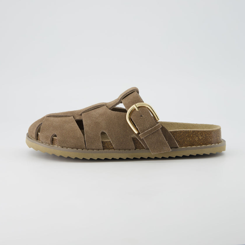 Clogs with Strap for Women, Suede Buckle Clogs, Medium and Wide Width