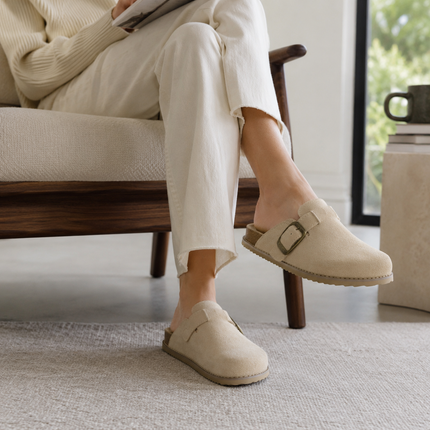 Mules for Women, Suede Clog Mules in 12 Colors, Medium and Wide Width